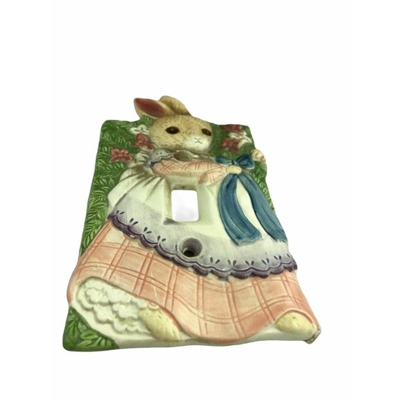 Single Wall Light Switch Cover Plate Bunny Rabbit - Picture 7 of 7